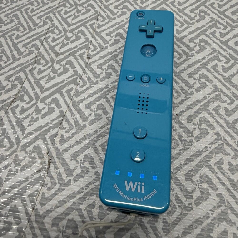 Nintendo OEM Motion Plus Wii Remote Blue Controller RVL-036 - Tested & Working